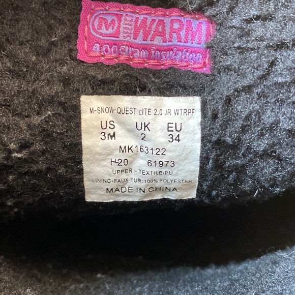 Merrell Black and Pink Kids Rain & Snow Boots - Picture 4 of 10